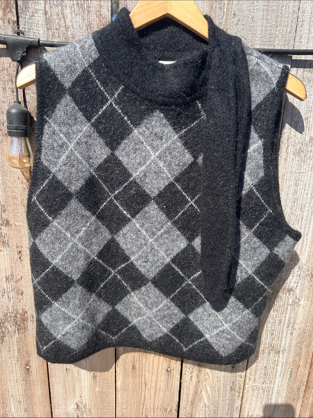 Isabel Marant pour H&M Black and Gray Argyle Sweater Vest